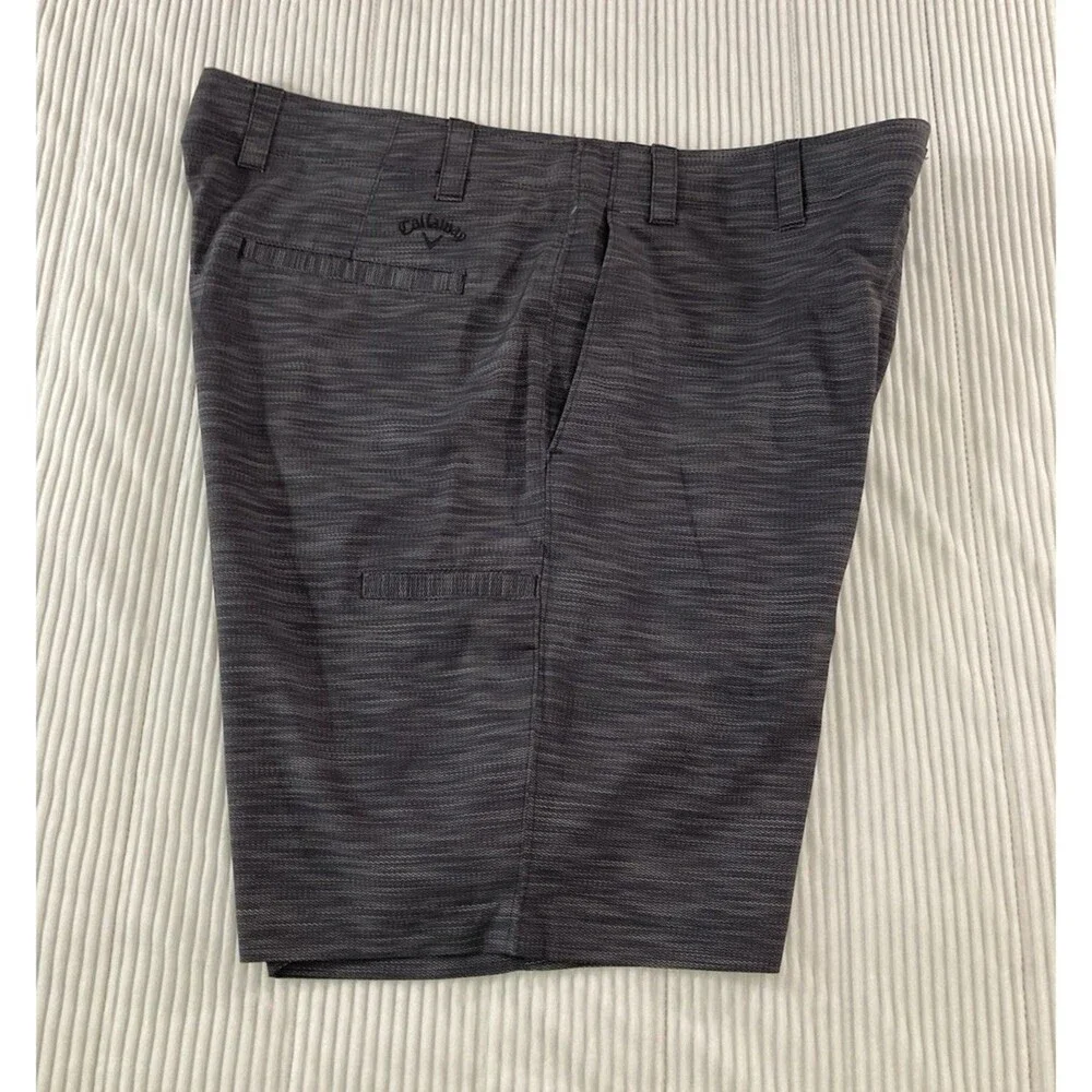 Callaway Golf Shorts Mens 40 Gray Zigzag Print Flex Fit Moisture Wicking Stretch